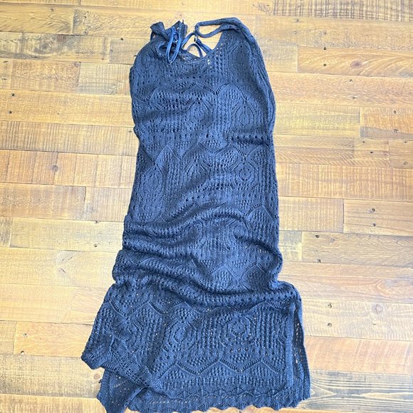 Hayden Knit dress in deep navy blue with navy slip size small. - Picture 7 of 7
